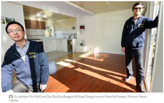 Jackson Yin and Michael Zeng in one of iBuild kit homes